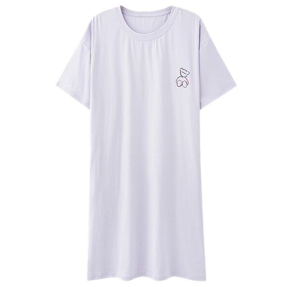 Cotton Purple Pajamas Nightgown Sleepwear Sleep Shirt  Night Dress Nightshirt - Picture 1 of 11